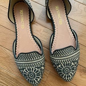 Cream and black flats, dressy